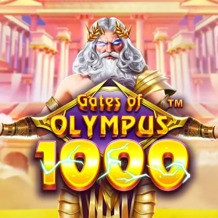 Gates of Olympus 1000 slot oyunu kapak görseli, Zeus figürü