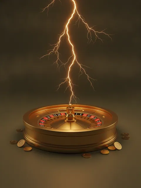 Lightning Roulette canlı rulet için şimşekle çevrili altın rulet çarkı