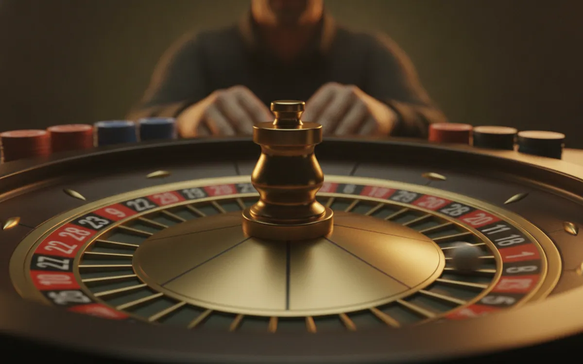 Canlı casino rulet masasında fiş yığınları